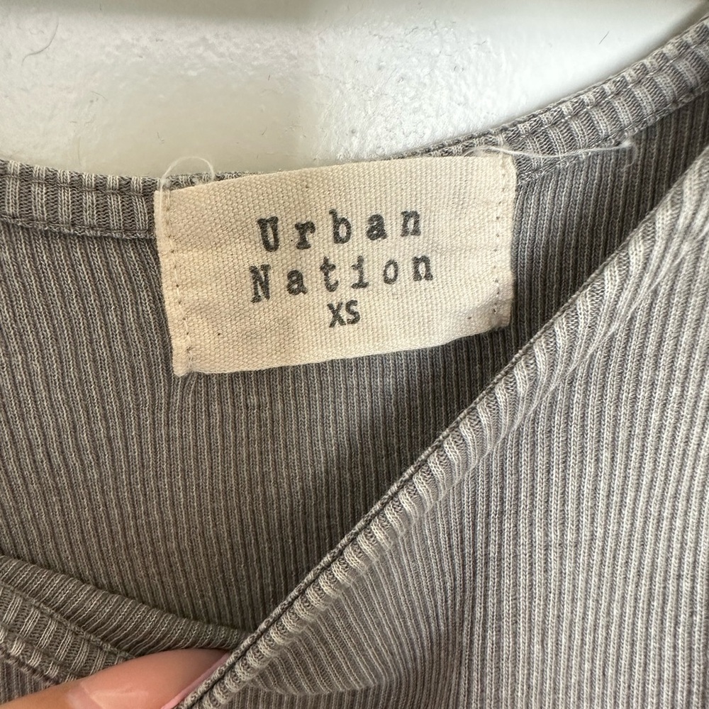Urban Nation Raw Seam Ribbed Crop Tank Top - Picture 3 of 6
